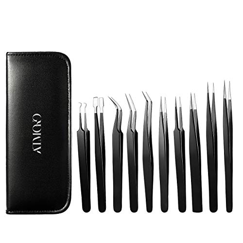 Precision Tweezers Set,Atmoko by ElleSye 10 PCS ESD Tweezer Set, Anti-Static Stainless Steel Tweezers Kit Curved Tweezers for Craft, Jewelry, Electronics, Laboratory Work - Thumbnail 6