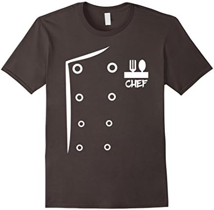 Mens Chef Uniform T-Shirt Funny Gift Medium Asphalt