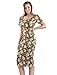 TAM WARE Women's Sweetheart Short Sleeve Midi Dress TWCWD053-KHAKIYELLOW-US L