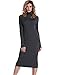 PrettyGuide Women's Turtleneck Sweater Dress Long Sleeve Ribbed Knit Stretch Midi Bodycon Dresses