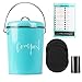 Compost Tumbler, Teal Kitchen Compost Bin Countertop, Indoor Compost Bin Kitchen, Compost Bucket Kitchen, Compost Bins, Compost Caddy, Counter Food Composter for Kitchen, Turquoise Compost Pail