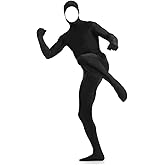 Howriis Open Face Bodysuit Unisex Spandex Zentai Costume - Stretch Adult Disappearing Man Body Suit for Halloween & Cosplay