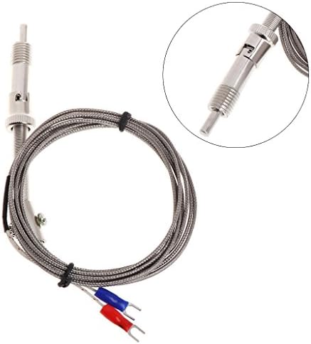 Abnana K Type Thermocouple Temperature Sensor Bayonet Compression Spring with 2m Cable