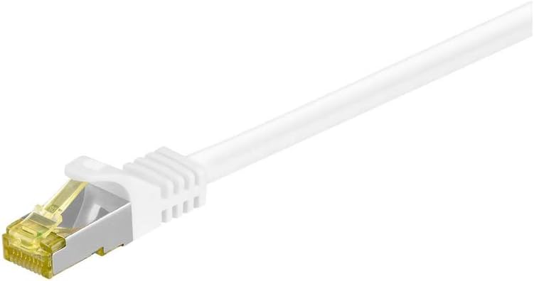Wentronic Goobay CAT 7 Ethernet Patch Network Cable LS0H S/FTP 2x Shielding: PIM, White