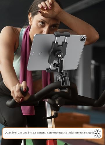 Porta Tablet Manubrio Regolabile [Forte Stabilità e Durata] Supporto Tablet per Passeggino Bicicletta Scooter Barca, Morsetto Tubo Palo Asta per iPad Mini Air Pro, Kindle, Galaxy, Cellulare, 4-13"