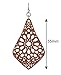 Women's Elegant Filigree Smooth Faux Leather Dangle Pierced Earrings, Brown