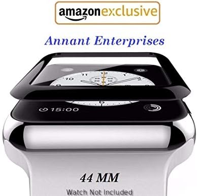Annant™ Apple iWatch [Full Glue] Screen Protector 44MM [5D Full Edge Coverage] [Anti-Scratch] [High Definition] Tempered Glass for Apple Watch 44mm - Black