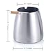 Ashtray,Stainless Steel Unbreakable Modern Ashtray, Cigarette Ashtray for Indoor or Outdoor Use, Ash Holder for Smokers, Desktop Smoking Ash Tray for Home office Decoration, Silver,Large Size