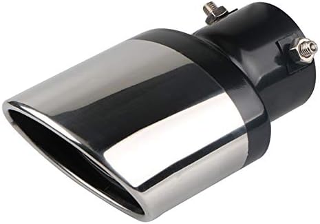 Takusi 車用 汎用 マフラー カッター オーバル 38mmf 53mmfに対応 ステンレス製 大口径 排気管 軽自動車 乗用車 外装パーツ シルバー