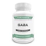 Pure Science GABA Supplement 750mg (Gamma-Aminobutyric Acid) - Promotes Calm Mind, Improves Mood & Sense of Wellness, Improves Mental Focus & Quality of Sleep - 100 Vegetarian Capsules of GABA Powder