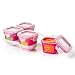OXO Tot Glass Baby Blocks Food Storage Containers with Silicone Sleeves, Pink, 4 oz