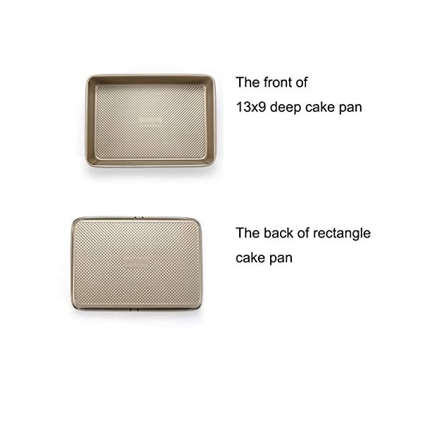 Monfish Rectangle Cake tin -9x13-Inch Carbon Steel Bakeware with Textured Finish - Deep Non-Stick Baking Tray - Oven…