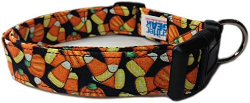 Adjustable Dog Collar in Candycorn and Pumpkins (U.S.A. Made)