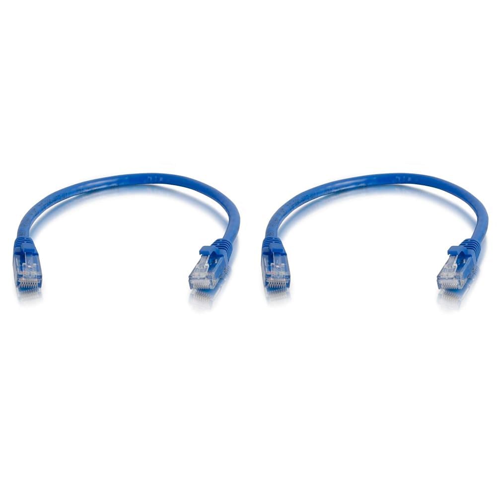 C2G 83385 0.5m Cat6 Booted Unshielded (UTP) Network Patch Cable - Blue (Pack of 2)
