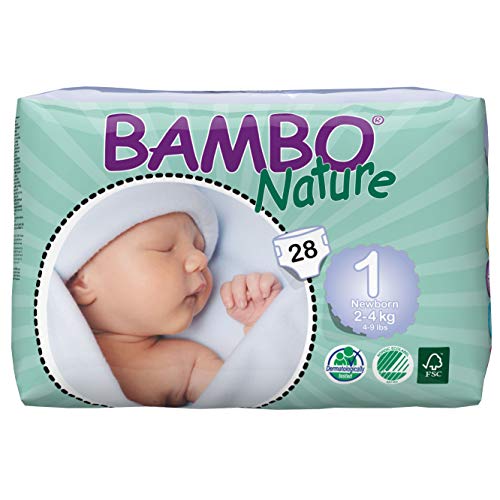 Bambo Nature Premium Baby Diapers, Newborn, Size 1, 28 Count (Pack Of 6) (5703538109379)
