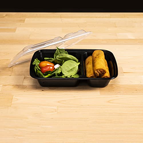 TIYA Takeout Food Containers 32 oz Bulk 150 Pack with Lids Plastic