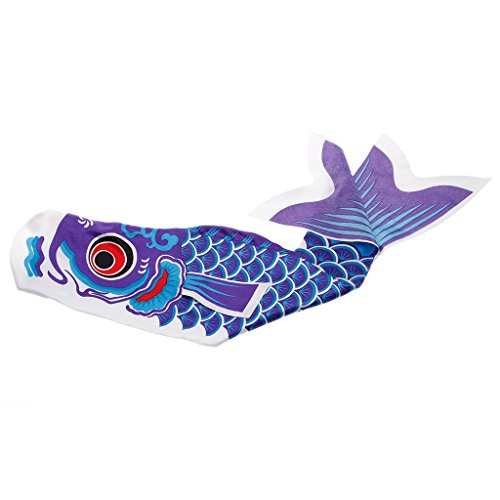 JAGENIE 70cm Koi Nobori Carp Wind Socks Koinobori Colorful Fish Flag Hanging Wall Decor Blue