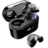 Wireless Earbuds, Bluetooth Earbuds Bluetooth 5.0 True Wireless Sport Mini Headphones Touch Control 28H Playtime Hi-Fi Stero Bass Sound Noise Cancelling Headsets, Built-in Mic (Black)
