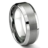 8MM Tungsten Carbide Men's Wedding Band Ring in Comfort Fit and Matte Finish Size 7-16