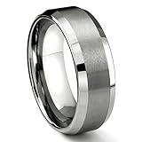 8MM Tungsten Metal Men's Wedding Band Ring in Comfort Fit and...