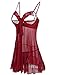 Avidlove Womens Lingerie Halter Chemises Strappy Babydoll Nightwear, Dark Red, Large