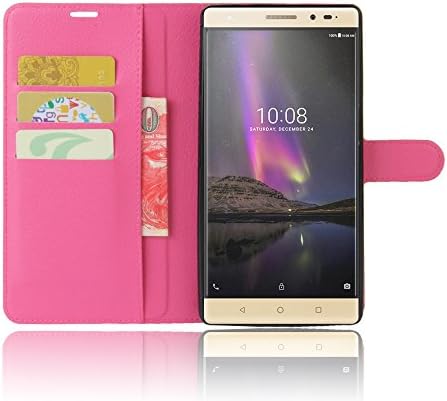 XMT Lenovo Phab 2 Plus 6.4" Case,High Quality PU Leather [Wallet Cover] [Card Holder] Stand Magnetic Folio Case for Lenovo Phab 2 Plus Smartphone (Rose)