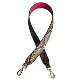 Lam Gallery Guitar Style Bag Strap for Handbags Replacement Purse Straps PU Leather Removable Wide Purse Strap for Shoulder Crossbody Bags Handbag Accessories Strap-Snake RoseRed