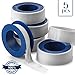 Katzco 1/2 X 520 Inch Sealing Tape - 5 Pieces of Teflon Thread Seal - Perfect for Shower Heads, Sprinklers, Propane Fittings, Gas Heaters, Commercial, Home Appliances
