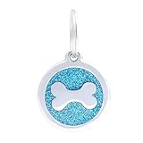 PetTouchID Smart Pet ID Tag, QR Code, NFC Scan, Online Pet Page, GPS Location (BONES) (Glitter (Bone))