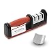 Kitchen Knife Sharpener, Professional 3 Stage Kitchen Knife Sharpening System for Straight Tungsten Diamond Ceramic and Serrated Knives , Sharpens Dull Knives Quickly, Easy to Use(Black and Red)