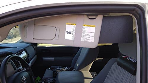 Visormates - Side Window Sun Visor Extenders (6x13 Black with Gray Straps) to add to Your Existing Driver and Passenger Sun Visors