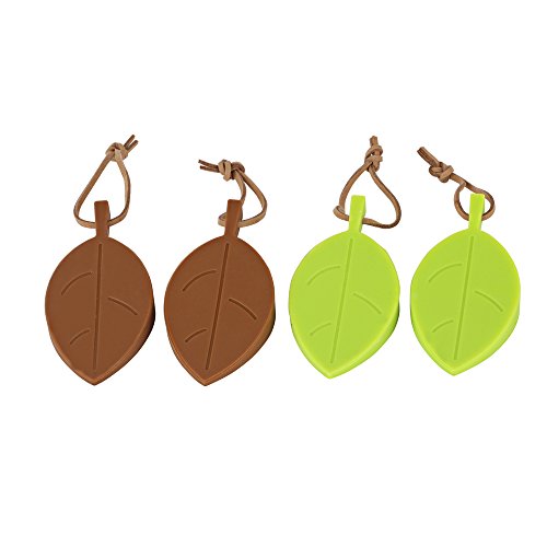 Silicone Door Stopper Wedge Finger Protector, 4 Pack Premium Cute Colorful Cartoon Leaf Style Flexible Silicone Window/ Door Stops set with Lanyard for Home Garden Office