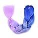 BACANA Ombre Braiding Hair (Dark Blue/Light Blue/Light Purple)3pcs Ombre Synthetic Hair Extension For Braiding Hot Water Seal Braiding Hair