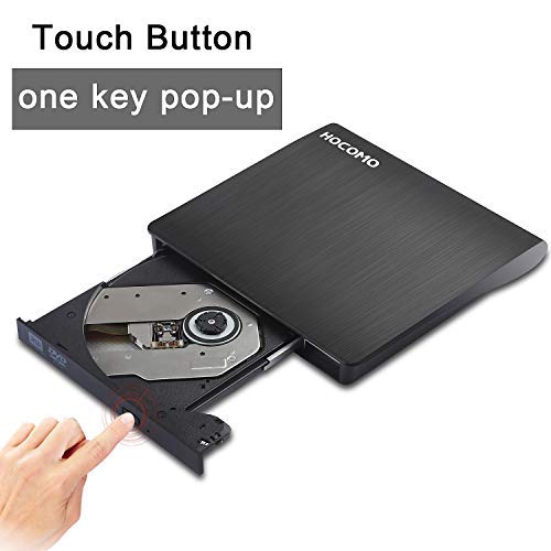 External DVD Drive for Laptop - USB 3.0 Portable Slim Burner Suitable for Compact Disc CD-R/DVD+R/DVD-R/DVD+R DL and Rewritable Disc CD-RW/DVD-RW/DVD+RW(Black) (DVD Drive)