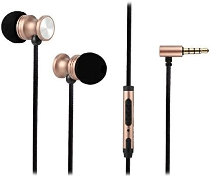 Shengpute In-Ear Earphones with Microphone &amp; Volume control,Noise isolation Earbuds/Headsets Compatible with Iphone and Android (Gold)