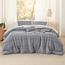 Bedsure Grey California King Comforter Set - 4