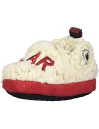 Dearfoams Baby Bear Closed Back Slipper, Red Plaid, 3-6 Months Infant M US Infant