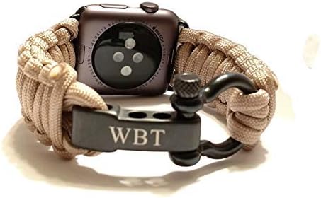 WATER BEAR TACTICAL 550 Paracord Band made for Apple Watch 38mm & 40mm with Stainless Steel Shackle for Apple Watch Series 7, 6, 5, 4, 3, 2, 1