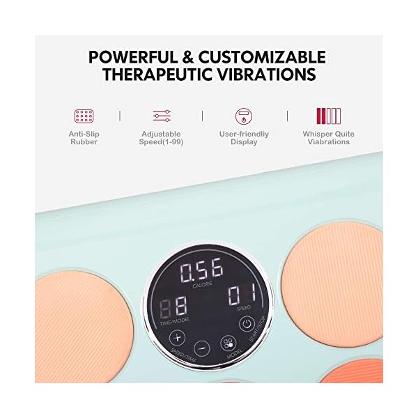 AOKCOS Vibration Plate Exercise Machine, 3D/4D Powerful Motors Oscillation, Full Body Workout Fitness Platform with Loop…