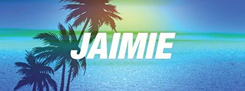 Any and All Graphics JAIMIE name on 8" Blue palm tree beach style vinyl decal sticker