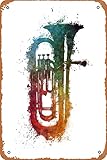 euphonium music art Art Print Retro Metal Tin