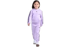 Adidas Youth Kids’ 2-Piece Tracksuit Outfit Set – Fleece Hoodie & Jogger Sweatpants, Midweight Activewear Outfit