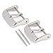 Wellfit 2 Pack Watch Straps Bands Buckle Replacement, Watch Band Clasp, Choice of Color and Size, Vacuum PVD Finish, (22mm, Silver)