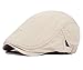Qunson Men's Cotton Flat Ivy Gatsby Newsboy Driving Hat Cap Pack of 2 Beige