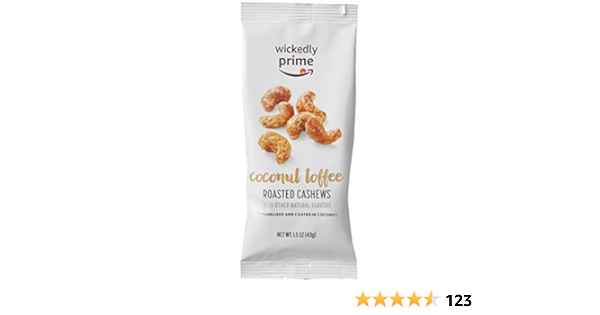 Amazon Com Wickedly Prime Roasted Cashews Coconut Toffee Snack Pack 1 5 Ounce Wickedly Prime