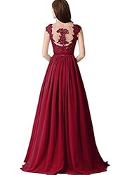 Babyonline Lace Backless Long Formal Evening Prom