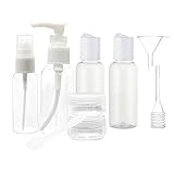 Travel Bottles, PYRUS Transparent Travel Bottle Set Lightweight Pump and Spray Plastic Containers Ideal For Cosmetic Shampoo Shower Gel