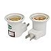 Uxcell US-SA-AJD-148208 220V US Plug to E27 Base Light Bulb Lamp Socket Holder Adapter (Pack of 2)