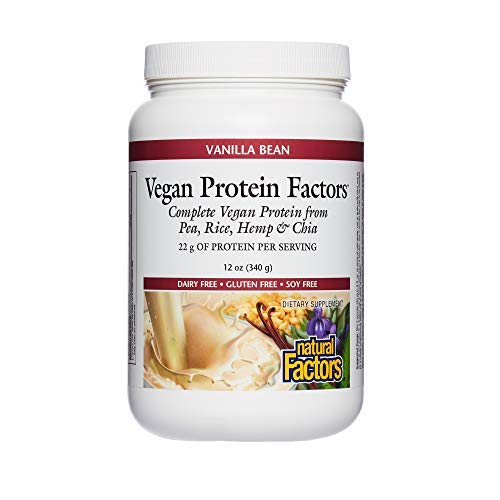 image for Natural Factors, Vegan Protein Factors, Plant-Based Protein Shake Mix,