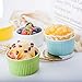 6 Ounce Porcelain Souffle Dishes, Ramekins For Baking, Creme Brulee Dishes, Ceramic Pudding Cup For Jams, Ice Cream and Desserts, Six Colours, Set of 12